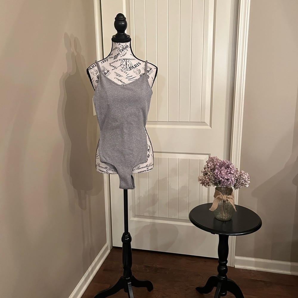 Free People Heather Gray Bodysuit